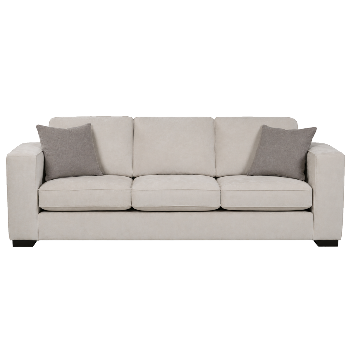 Yuva Contemporary Fabric Sofa with Track Arms & Plush Cushions