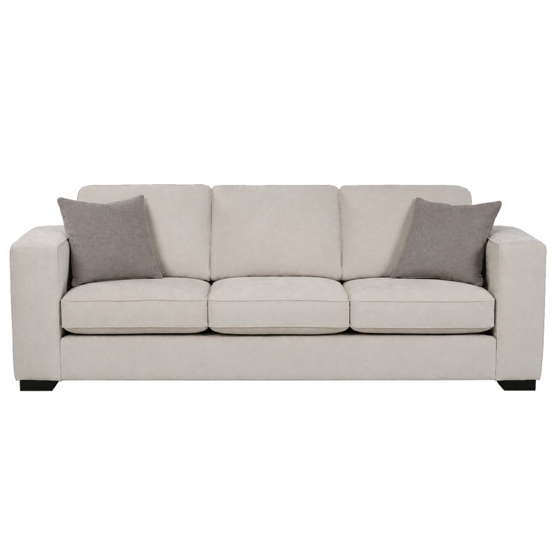 Yuva Contemporary Fabric Sofa with Track Arms & Plush Cushions