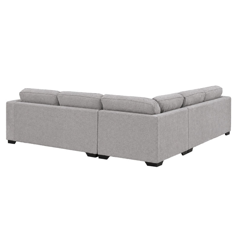 Yuva Contemporary Fabric Sectional with Track Arms & Plush Cushions