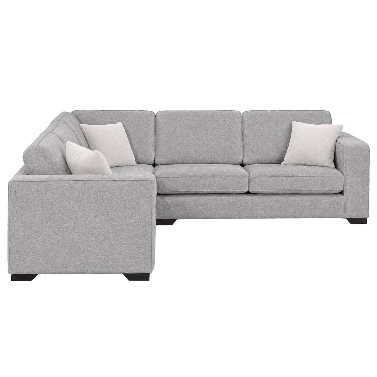 Yuva Contemporary Fabric Sectional with Track Arms & Plush Cushions