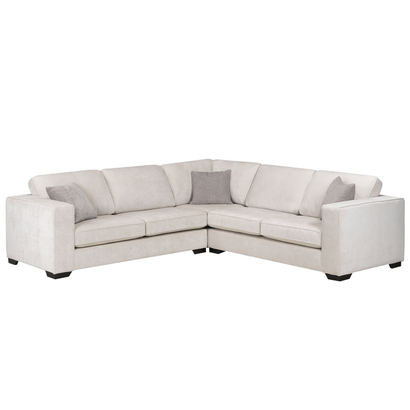 Yuva Contemporary Fabric Sectional with Track Arms & Plush Cushions