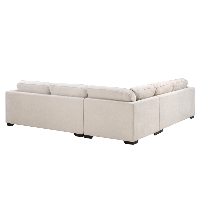 Yuva Contemporary Fabric Sectional with Track Arms & Plush Cushions