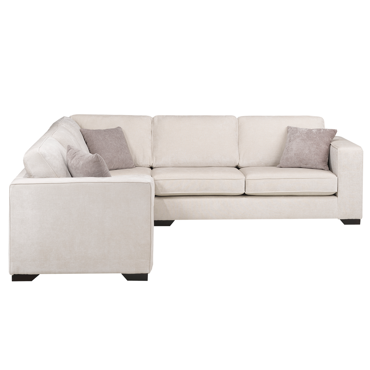 Yuva Contemporary Fabric Sectional with Track Arms & Plush Cushions