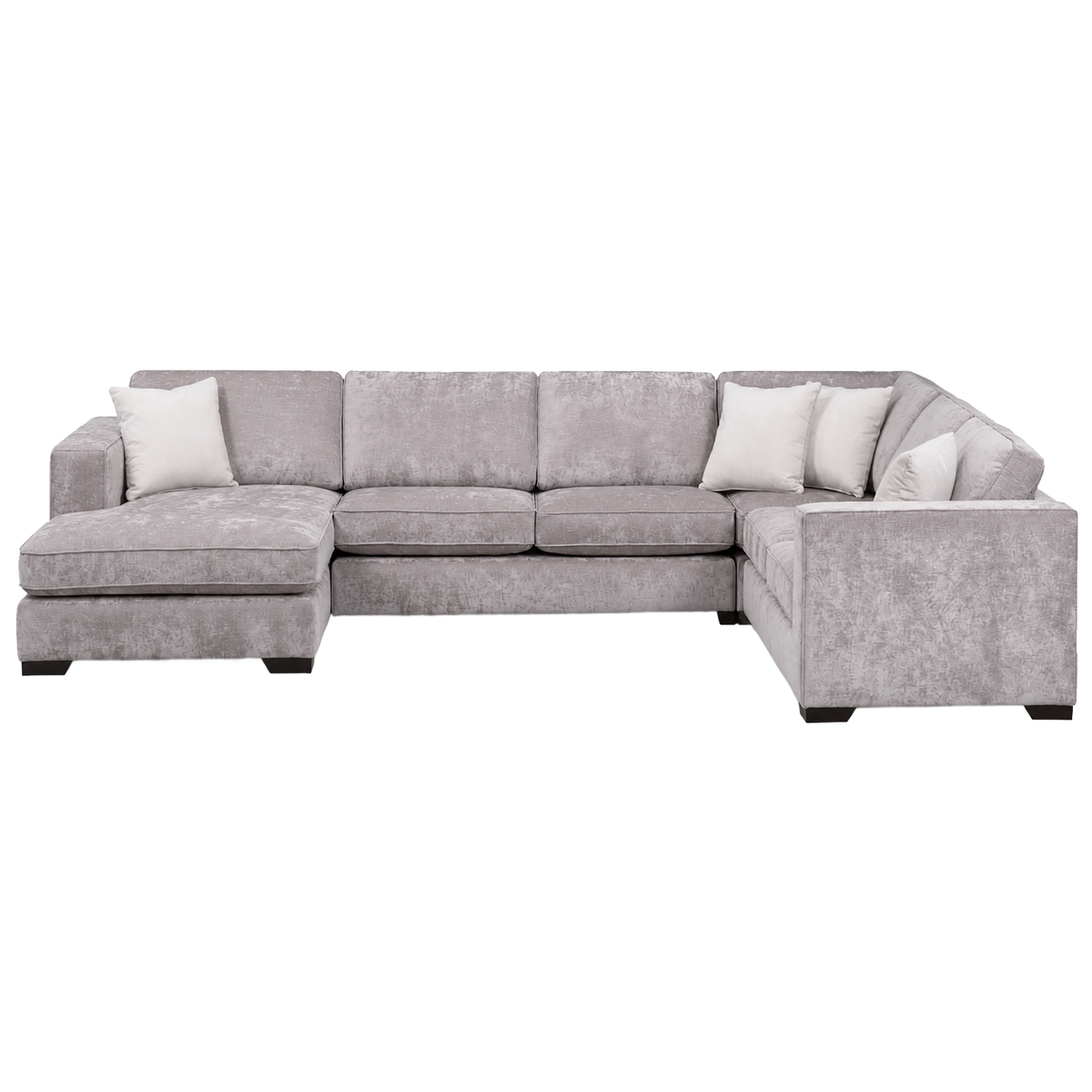 Yuva Contemporary Fabric 4 Piece Sectional with Track Arms & Plush Cushions