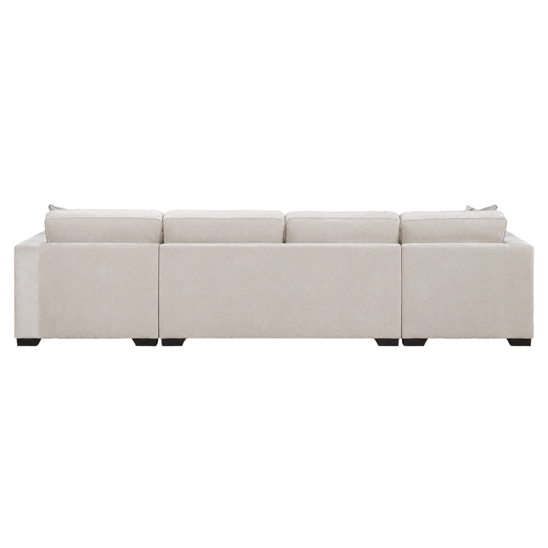 Yuva Contemporary Fabric 4 Piece Sectional with Track Arms & Plush Cushions