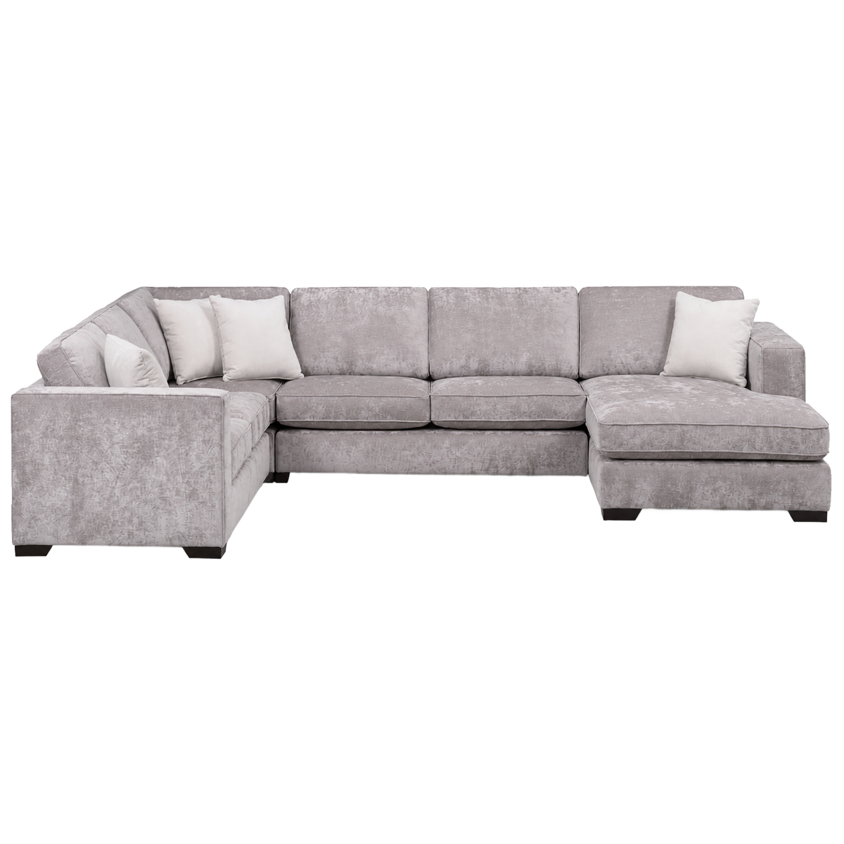 Yuva Contemporary Fabric 4 Piece Sectional with Track Arms & Plush Cushions