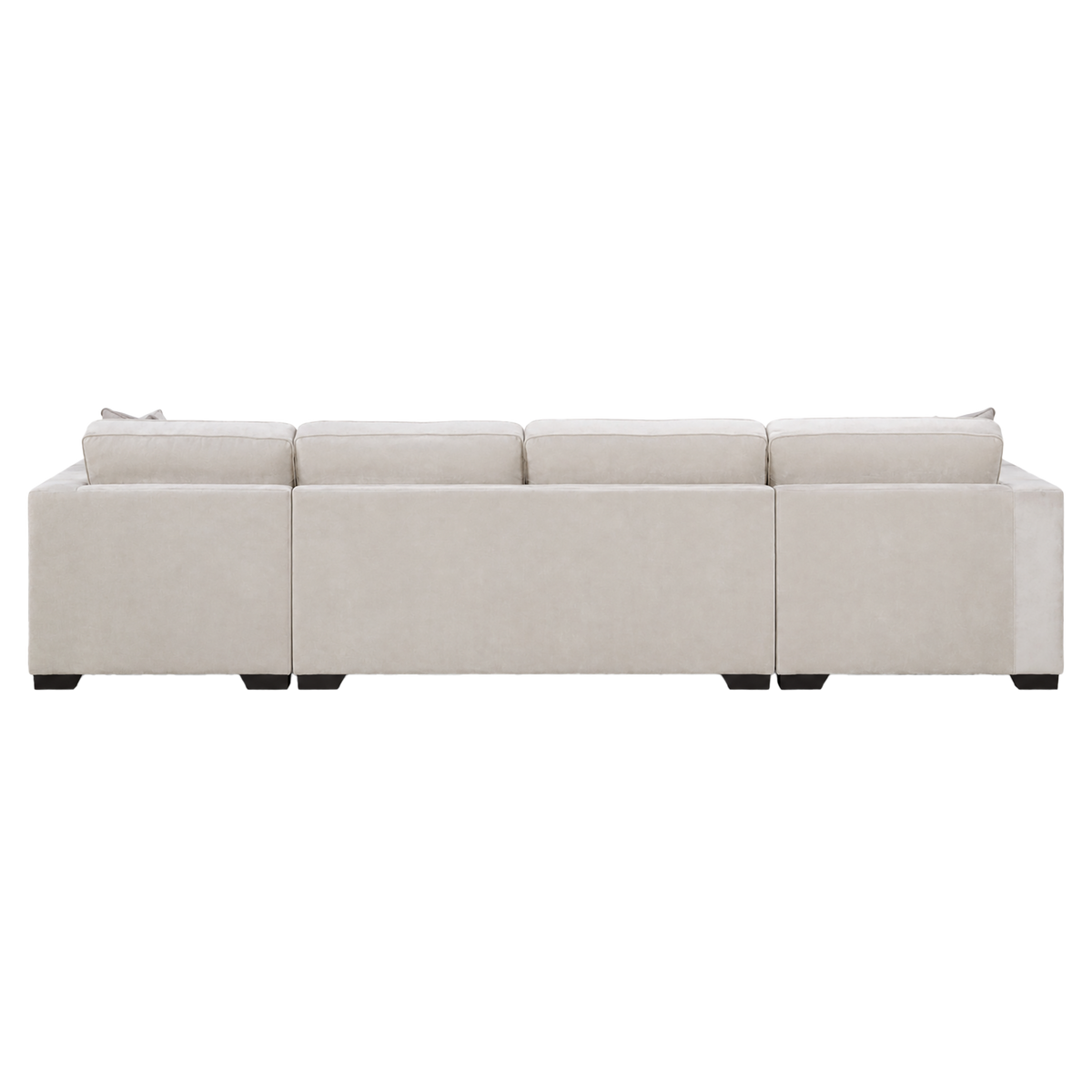Yuva Contemporary Fabric 4 Piece Sectional with Track Arms & Plush Cushions