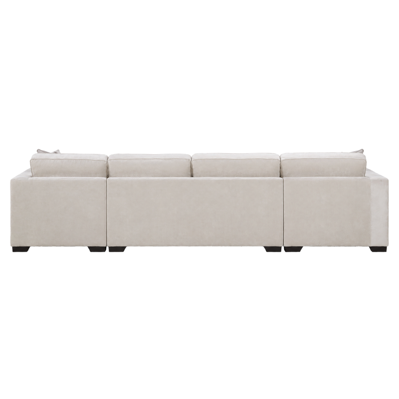 Yuva Contemporary Fabric 4 Piece Sectional with Track Arms & Plush Cushions