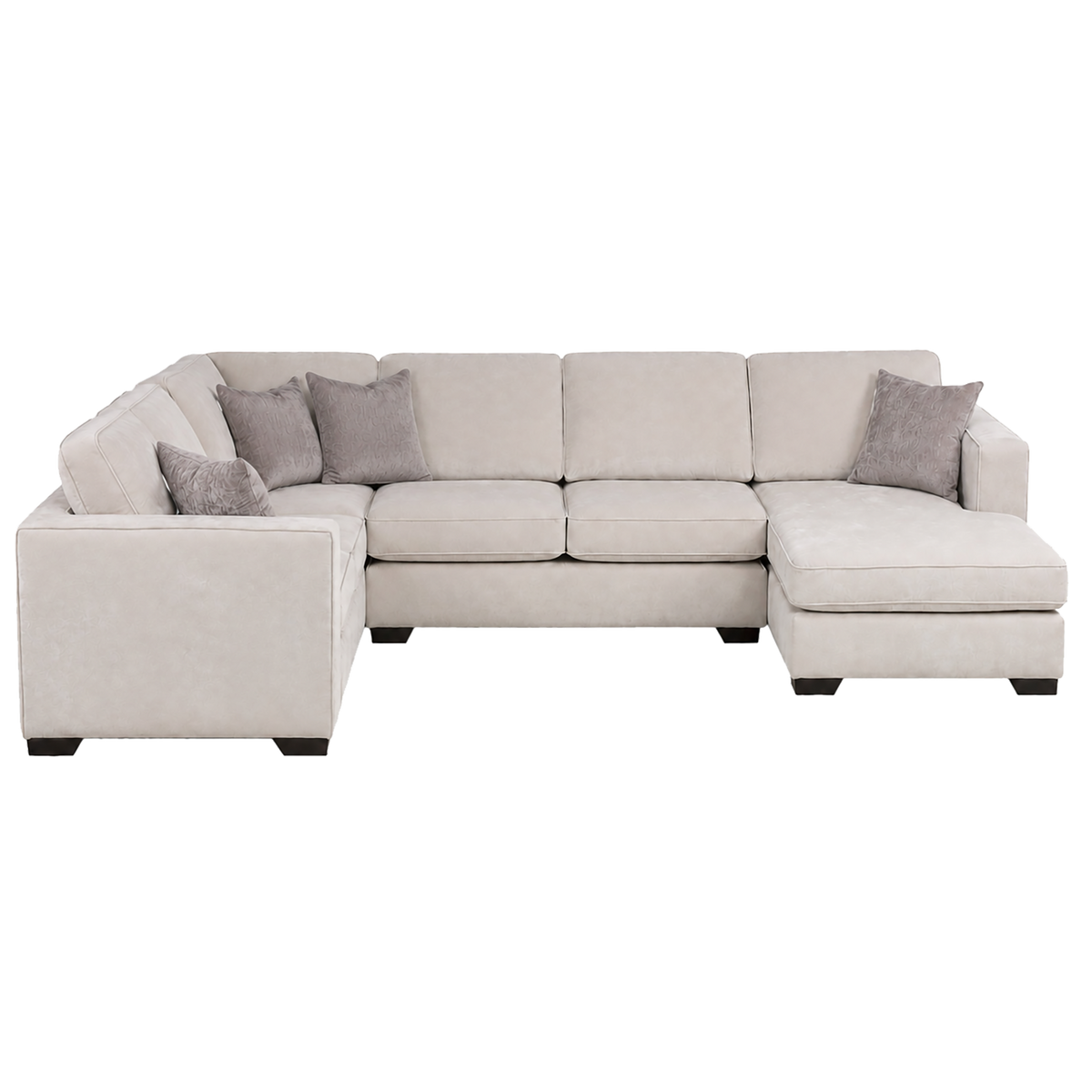 Yuva Contemporary Fabric 4 Piece Sectional with Track Arms & Plush Cushions